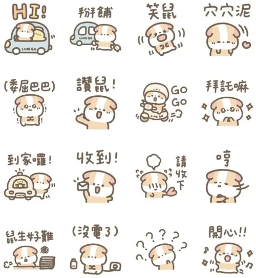 ▲LINE免費貼圖「LINE GO × 天竺鼠布丁」。（圖／取自LINE）
