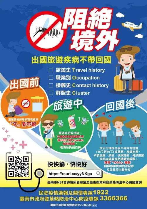 ▲如就診民眾出現疑似登革熱症狀，應適時使用登革熱NS1快篩試劑並通報，縮短隱藏期讓衛生單位能及時採取相關防疫行動。(圖／南市府提供)