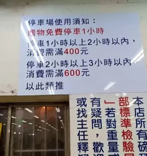 ▲店家張貼的水果行停車場使用須知。（圖／翻攝李正文臉書）