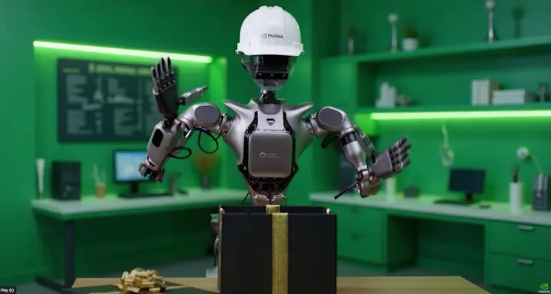 ▲輝達今（26）日宣布全新機器人大腦「Jetson AGX Thor」開發者套件與生產模組全面上市，3家台廠成合作夥伴。（圖╱輝達提供）