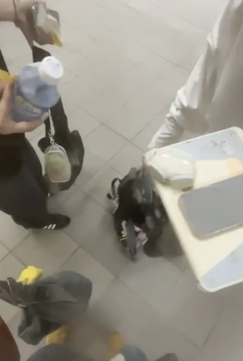 ▲昨天（26號）晚上，四名女大生在板車地下連通道練舞，卻遭到陌生男子飆罵，還用滅火器攻擊對方，現場煙霧瀰漫、學生個人物品也遭殃。（圖／翻攝Threads)