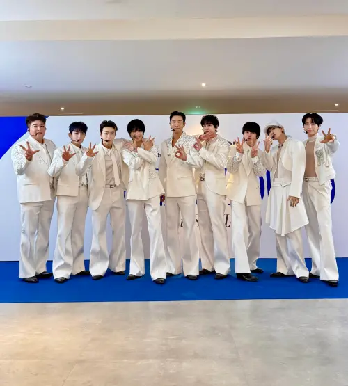 ▲SJ今年全員到齊，神童（左起）、厲旭、東海、藝聲、始源、圭賢、希澈、銀赫、利特舉辦出道20週年演唱會《SUPER SHOW 10》。（圖／SUPER JUNIOR X@SJofficial）