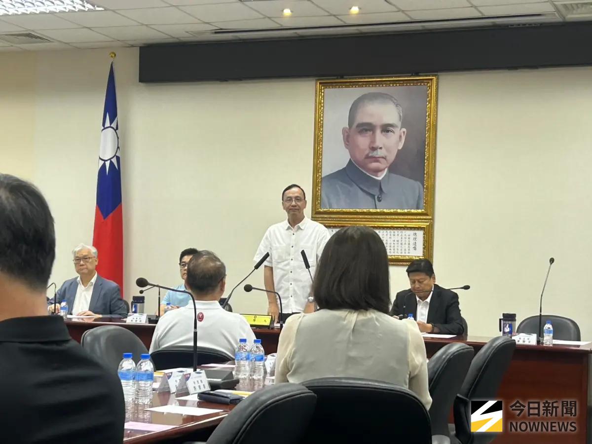 ▲國民黨主席朱立倫重申，將會穩扎穩打的交棒。（圖／記者林怡昕攝，2025.08.27）