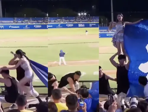 ▲潔潔在上立肩的時候不慎滑倒，馬上起身完成動作。（圖／翻攝自IG@chieh__j/）