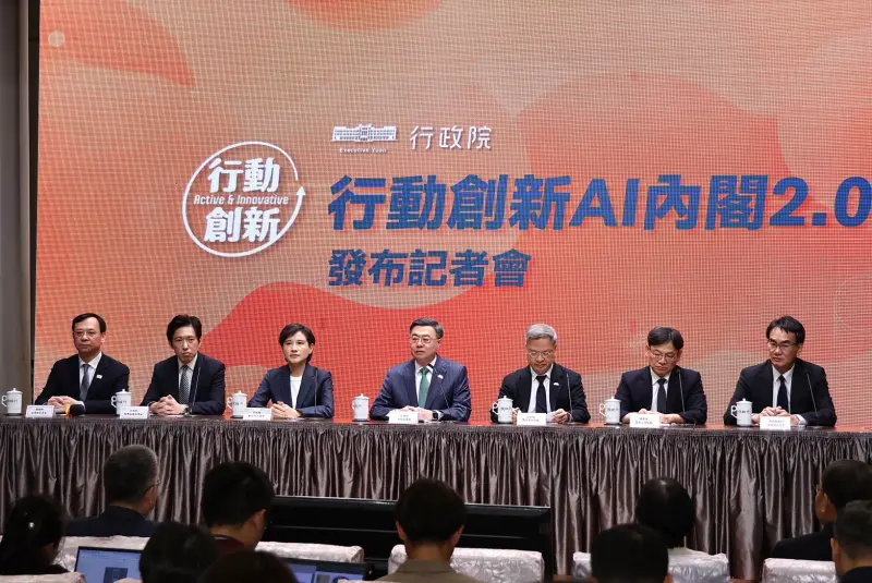    ▲賴政府啟動內閣改組，行政院長卓榮泰今率領新團隊「AI行動內閣2.0」亮相。（圖／記者朱永強攝，2025.08.28）  