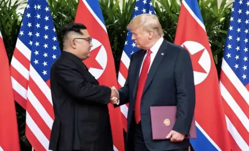 ▲美國總統川普對於自己與北韓領導人金正恩的好交情相當自豪。（圖／美聯社／達志影像）