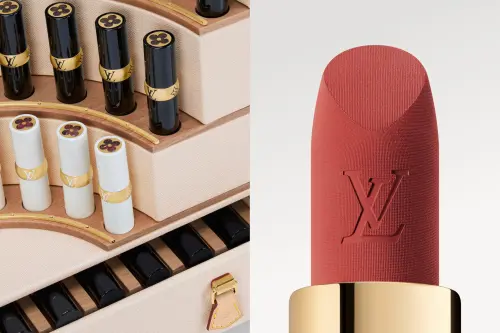 ▲LV彩妝口紅分為黑管唇膏，有奶霜絲緞與絲絨柔霧兩種質地妝感，白管則為潤唇膏。（圖／Louis Vuitton路易威登提供）
