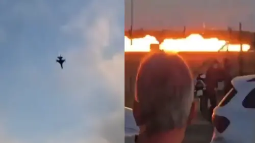 影／波蘭F-16戰機航空展彩排墜毀！爆炸現場拉出巨大「火龍」
