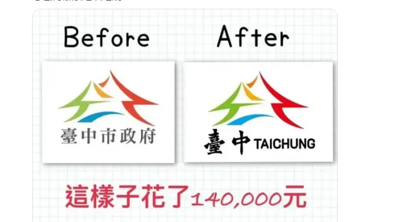 ▲網友批評新市旗只是拿府旗改一改，竟要花14萬元！（圖／翻攝網路，2025.08.29）