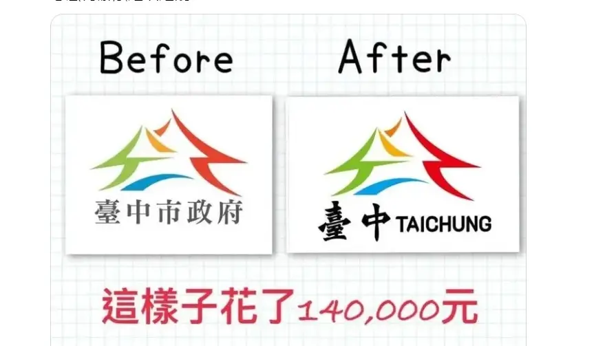 ▲網友批評新市旗只是拿府旗改一改，竟要花14萬元！（圖／翻攝網路，2025.08.29）