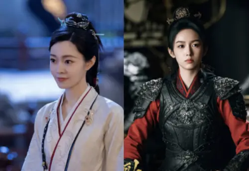 ▲宋軼（左）、周也（右）都搭檔丞磊飾演女將軍。（圖／翻攝自微博@與晉長安、@錦月如歌）