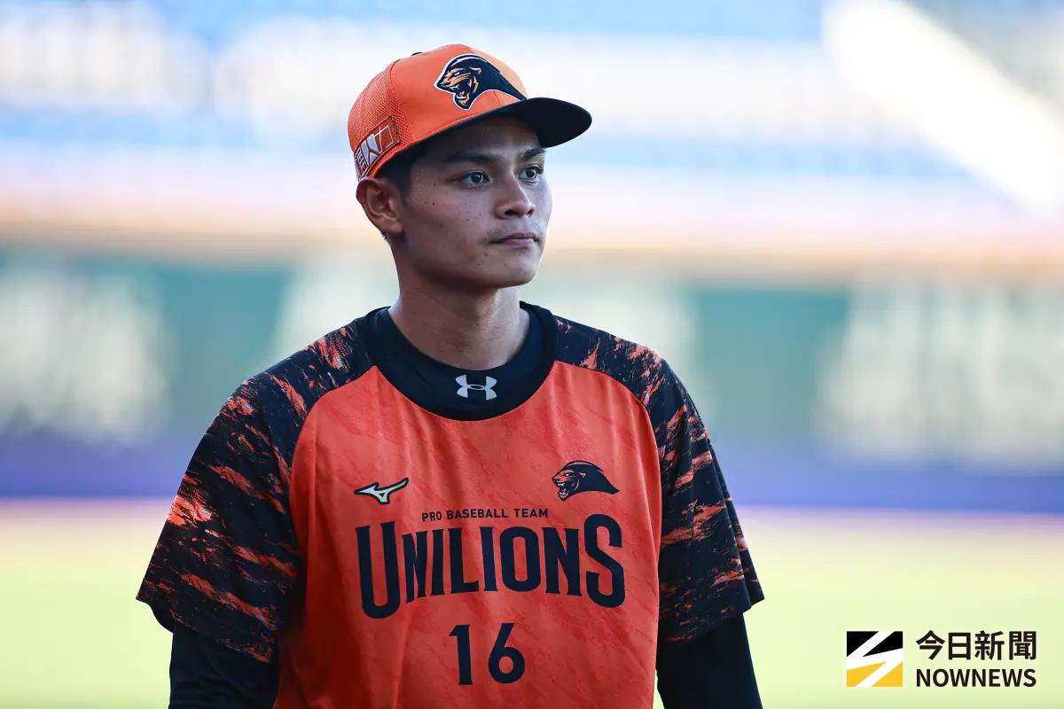 ▲統一獅19歲投手張宥謙今日迎接一軍首秀，投出不錯成績，他也認為自己狀況不錯，自評有90分。（圖／記者葉政勳攝 ,2025.08.29）