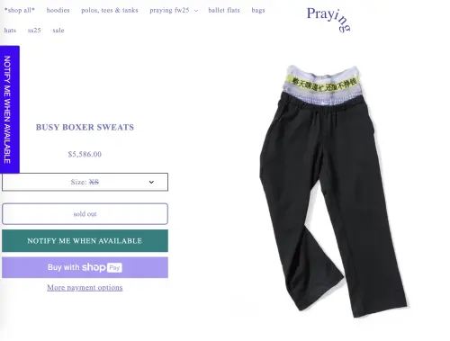 ▲粉絲立即找出Lisa同款衣服，要價5586元台幣。（圖／Praying官網@/prayingg.com）