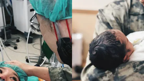 ▲熊仔曬出新生兒側照與妻子剛生產完的照片，收穫不少粉絲祝福。（圖／熊仔 IG poeteknology）