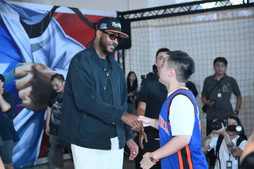 ▲甜瓜作為NBA名人堂第一輪入選者，這次來台灣就是為了答謝球迷，本人也特別表示很感謝粉絲的愛。（圖／記者林柏年攝）