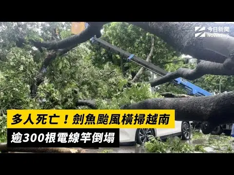 多人死亡！劍魚颱風橫掃越南 逾300根電線竿倒塌｜NOWNEWS #CC字幕