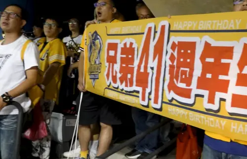 中職／兄弟創隊41週年！大巨蛋外野象迷自費做布條、感動齊唱隊歌
