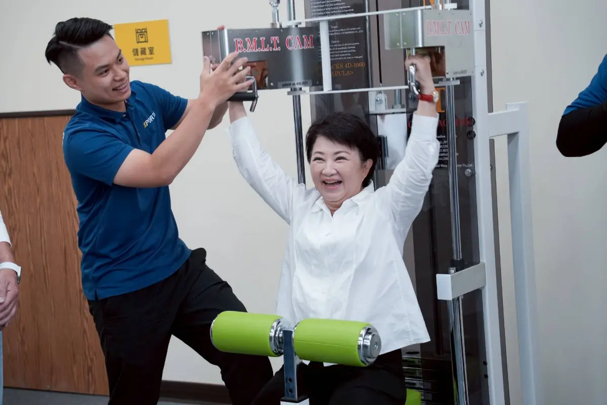 ▲市長盧秀燕豐原國兒運體驗初動負荷訓練(圖／運動局提供2025.9.1)