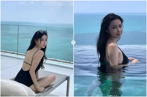 ▲潘瑋柏小13歲嫩妻撞臉虞書欣！曬超辣泳裝美照　他第一反應曝光（圖／宣云IG@lunaaay__）