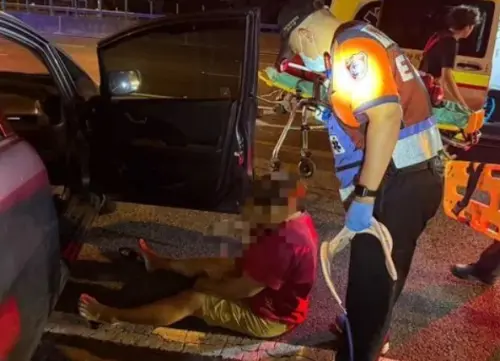 快訊／台南國道3號汽車追撞意外！1小客車翻覆　3人送醫治療
