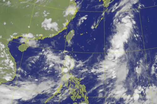 ▲衛星雲圖可見，台灣南方的低壓帶中，一直有雲系正在整合。（圖／中央氣象署cwa.gov.tw）