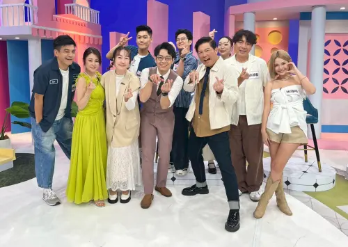 ▲左起史丹利、麻衣、主持人巴鈺、網紅板橋王先生、心理諮商師海苔熊、演員阿Q、主持人曾國城、網紅飛迅、梁赫群、徐瑋吟，在《女王大人》展開「玩笑尺度大對決」。（圖／緯來提供）