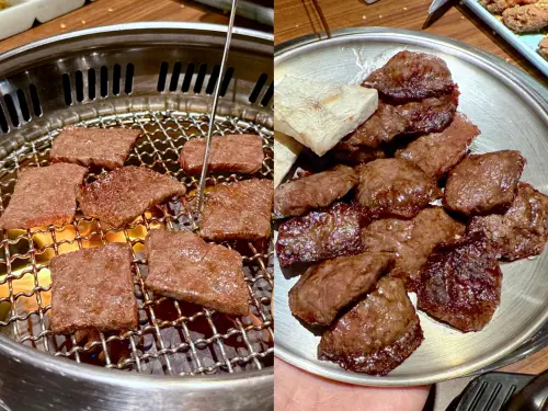 ▲左起：美國SRF極黑和牛翼板、澳洲和牛板腱。（圖／記者蕭涵云攝）