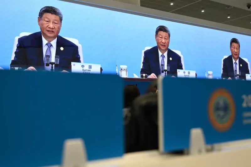 ▲上海合作組織在天津舉行峰會，中國國家主席習進平發言。（圖／美聯社／達志影像）