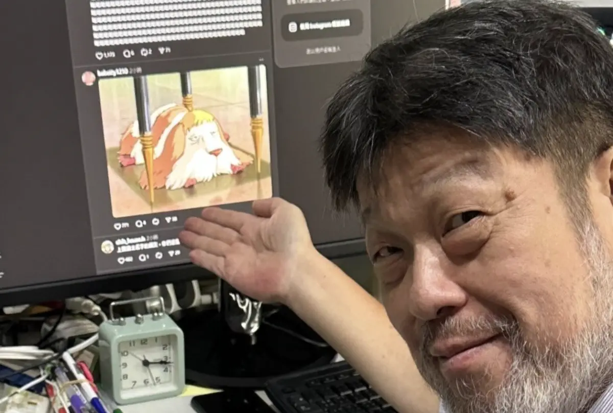 ▲網友在Threads上發問，有一位長得像《霍爾的移動城堡》中的狗的男明星是誰？釣出羅北安（如圖）本人回應，吸引4萬人點讚。（圖／翻攝自Threads＠paperwindmill1992）