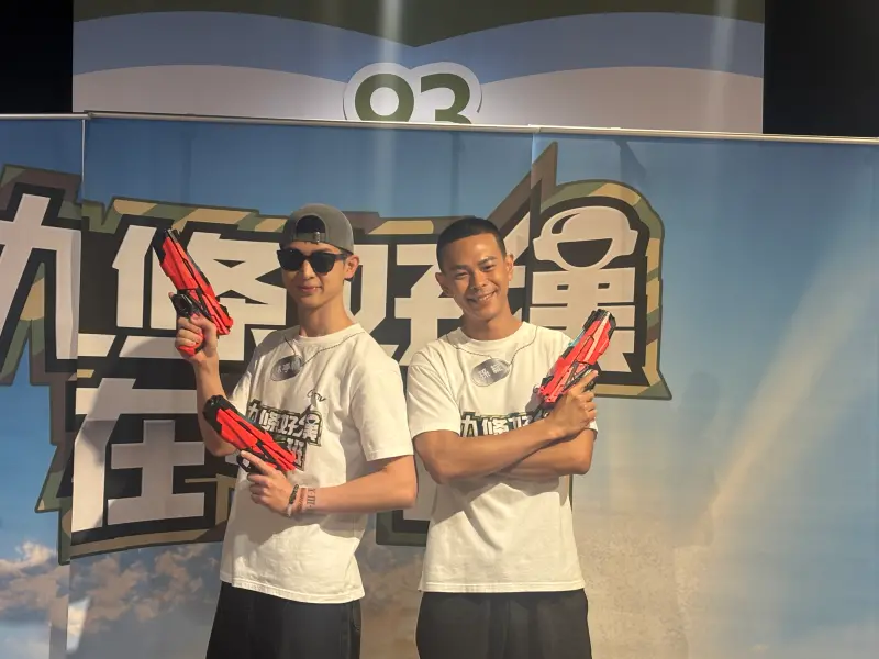 ▲實境節目《九條好漢在一班》成員藝人林亭翰、孫綻。（圖／記者李青縈攝）