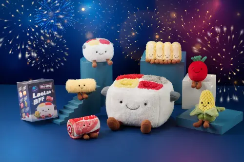 ▲大輝哥娃娃及「撈撈小鍋伴」盲盒6款小夥伴。（圖／海底撈提供）