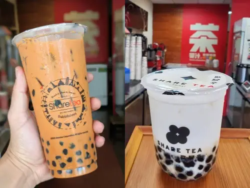 ▲歇腳亭各時期手搖杯設計。（圖／翻攝自歇腳亭新營復興店FB）