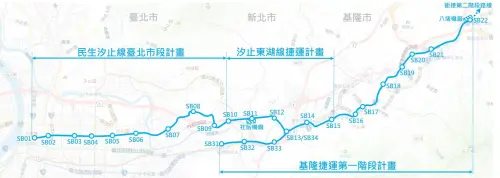 ▲捷運汐東線路線圖。全長約5.56公里，共設置6座車站，串聯汐止、東湖、南港三大生活圈。（圖／新北市捷運工程局提供）