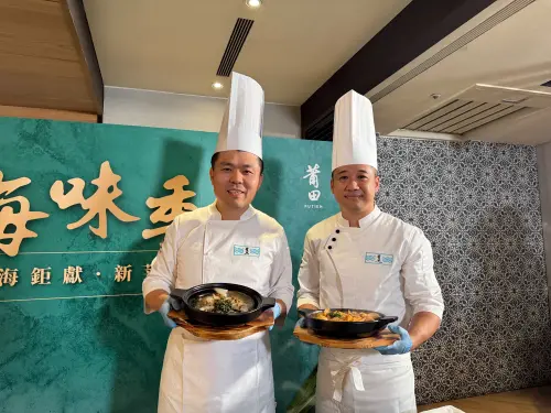 ▲左起：新加坡本店行政主廚陳光林、台灣莆田主廚何文章。（圖／王品提供）