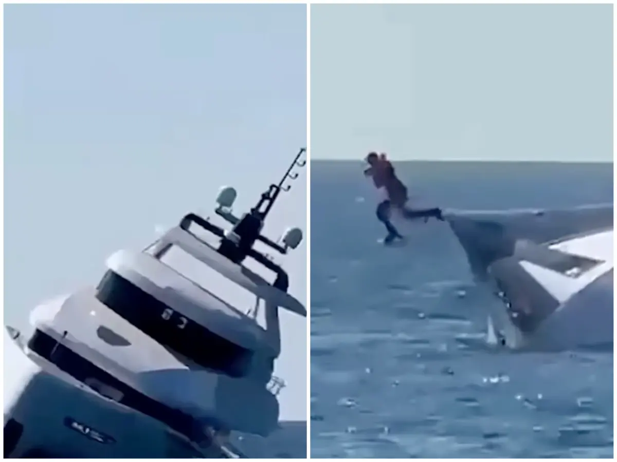 ▲土耳其近日一艘價值約100萬美元（約新台幣3068萬元）的豪華遊艇，2日下水首航僅15分鐘就在岸邊沉沒，船東、船長與兩位船員狼狽跳船逃生。（圖／翻攝自IG）