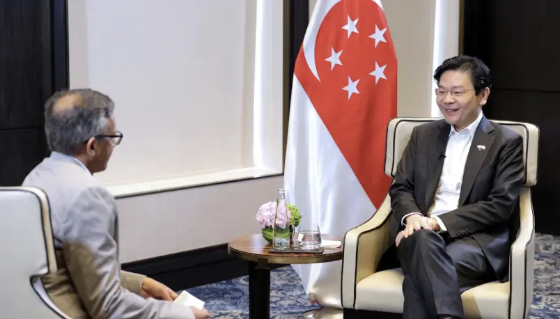 ▲新加坡總理黃循財接受《印度斯坦時報》專訪，談及與印度深化合作的未來藍圖。（圖／翻攝自新加坡數碼發展與新聞部）