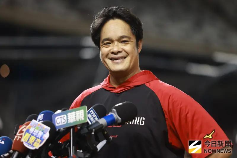 ▲味全龍隊林智勝引退賽第一天賽前接受訪問。（圖／記者葉政勳攝 ,2025.09.05）