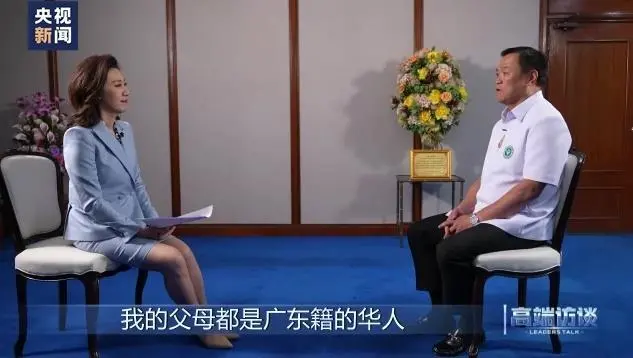    ▲阿努廷在2023年接受中國官媒《央視》訪問時，說自己是「100％中國人的後代」。（圖／翻攝自微博）  
