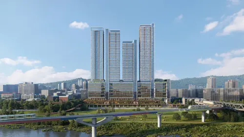 ▲新北環狀線十四張站暨南機廠捷運開發案，預估將引入985億投資打造溪南新都心智慧城區。圖為開案開發願景圖。（圖／新北市捷運工程局提供）