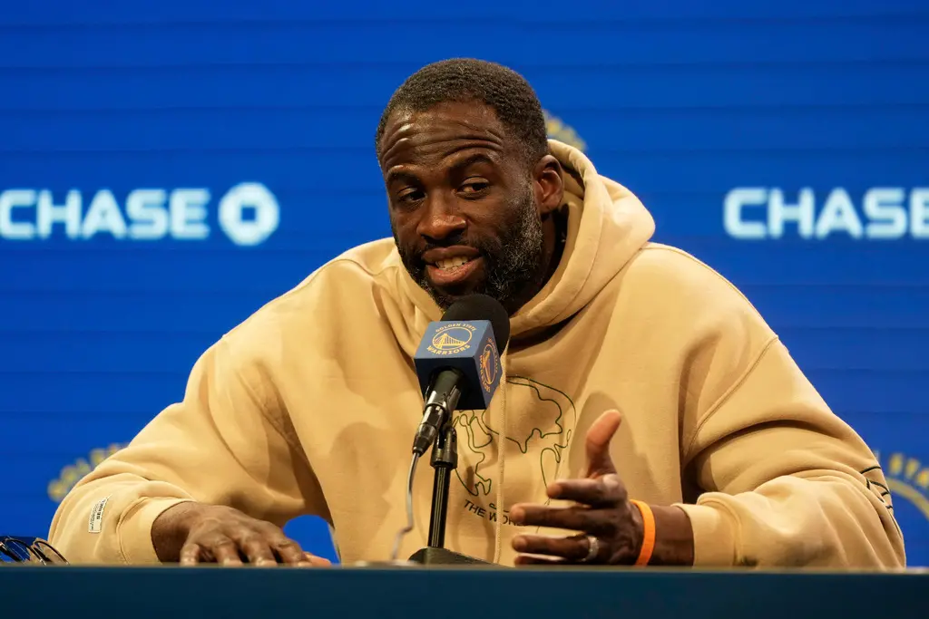 ▲NBA金州勇士前鋒格林（Draymond Green）將在本月前往中國衢州，參與1對1的「百分大戰」對手將是中國路人王陳澤文，有不少中國網友擔心陳澤文的人身安全，而陳澤文本人則是希望可以身穿普爾（Jordan Poole）球衣上場。（圖／美聯社／達志影像）