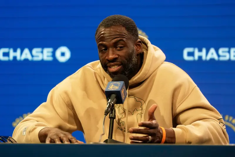 ▲NBA金州勇士前鋒格林（Draymond Green）將在本月前往中國衢州，參與1對1的「百分大戰」對手將是中國路人王陳澤文，有不少中國網友擔心陳澤文的人身安全，而陳澤文本人則是希望可以身穿普爾（Jordan Poole）球衣上場。（圖／美聯社／達志影像）