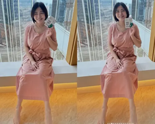 ▲劉品言懷孕腳踝依舊纖細。（圖／翻攝自IG@esther88）