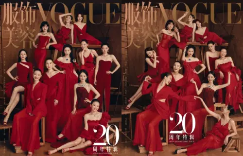 ▲迪麗熱巴（左1）0死角美貌消失！妝容NG臉變超僵　粉絲驚：361度崩壞瞬間。（圖／微博@VOGUE服飾與美容）