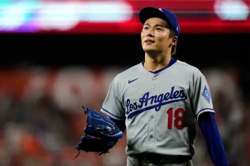 ▲美國職棒大聯盟（Major League Baseball）洛杉磯道奇（Los Angeles Dodgers）此役推出日籍王牌山本由伸掛帥先發，最終繳出主投7局失1分、狂飆10K的超優質先發（圖／美聯社／達志影像）