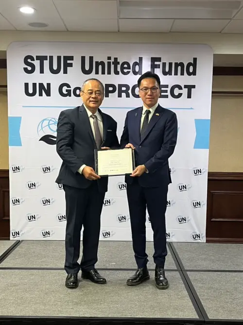 ▲ 林智鴻強調，維護台海和平與安全，不僅是台灣的責任，更是全球民主國家的共同課題，捍衛台灣的安全等同於捍衛國際規範秩序。演講。（圖／市議員林智鴻辦公室提供）