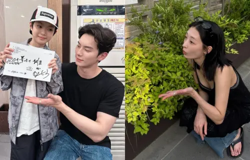 ▲李彩玟（左2）《暴君的廚師》殺青宴放閃女友柳多仁（右）！被抓包戴對戒　粉絲被甜翻。（圖／IG@guhyun0901、柳多仁IG@rxudain）