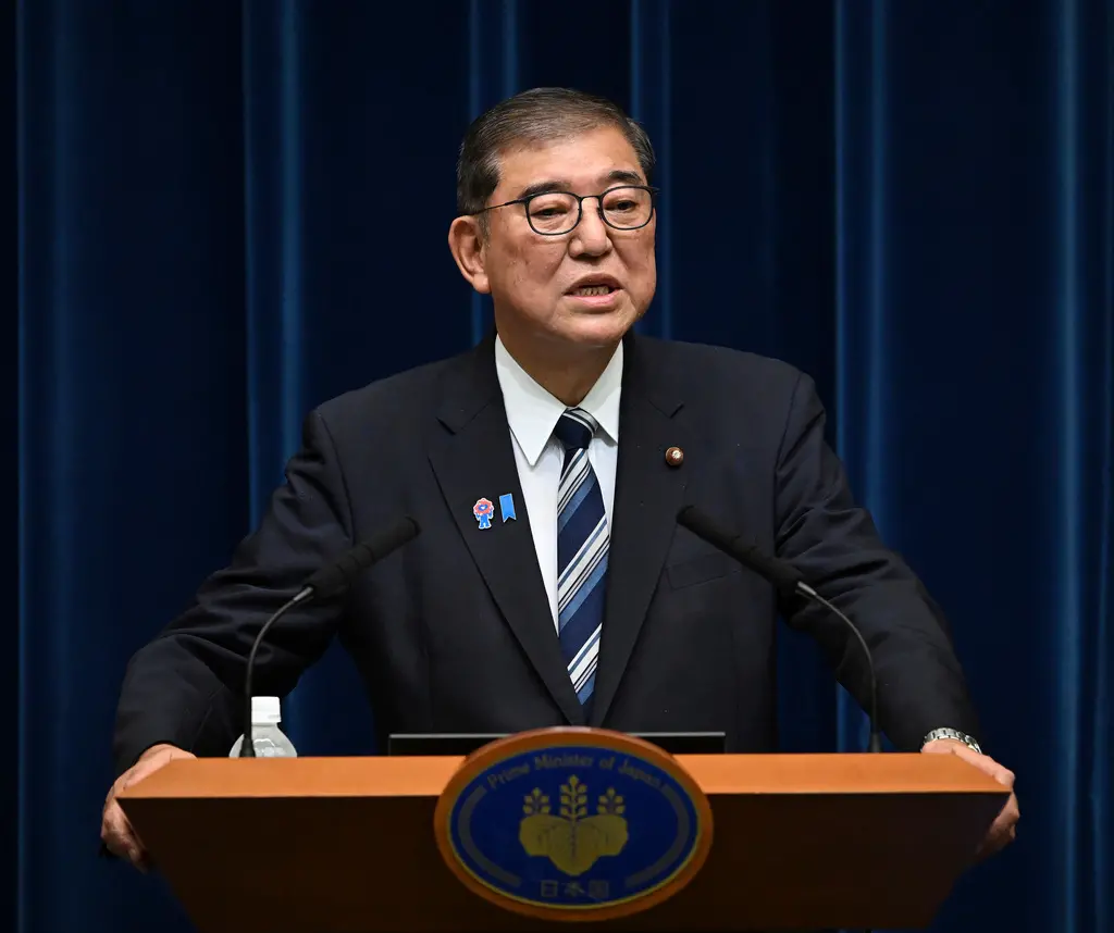 ▲日本首相石破茂7日召開記者會，宣布請辭自民黨總裁，並進入辭去首相（總理大臣）的程序。自民黨也將舉行臨時總裁選舉。（圖／美聯社／達志影像）