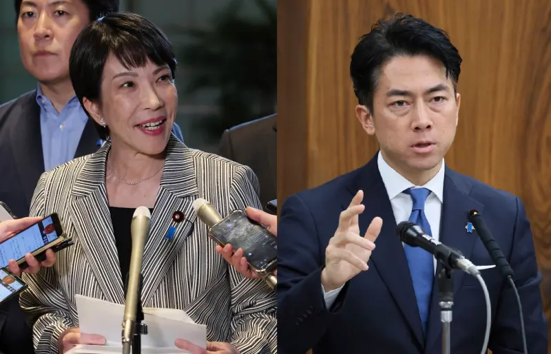    ▲日本眾議院高市早苗（左）、農林水產大臣小泉進次郎（右），都被認為是日相石破茂請辭後的有利接班人選。（圖／美聯社／達志影像）  