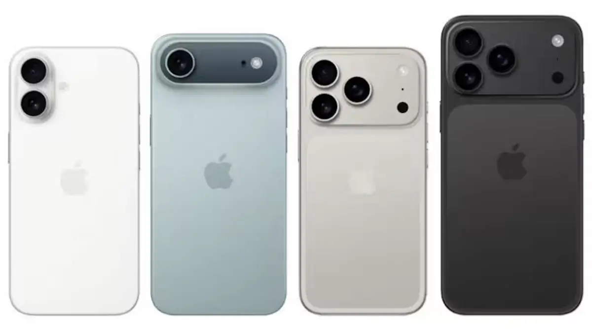 ▲iPhone 17系列預計9月10日凌晨會正式亮相，今年首度出現Air系列，Pro 兩款的相機模組有大幅的改版。（渲染圖，圖／翻攝 X @theapplehub）