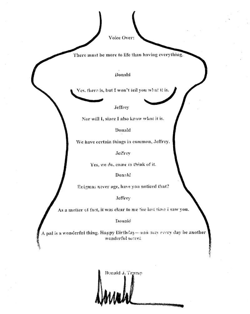    ▲美國眾議院民主黨人公布據稱是川普致贈富豪艾普斯坦的慶生卡。（圖／翻攝自X@OversightDems）  